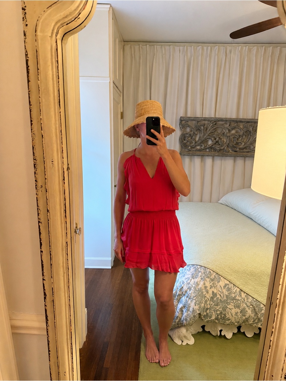 Parker Fuchsia Ruffle Mini Dress